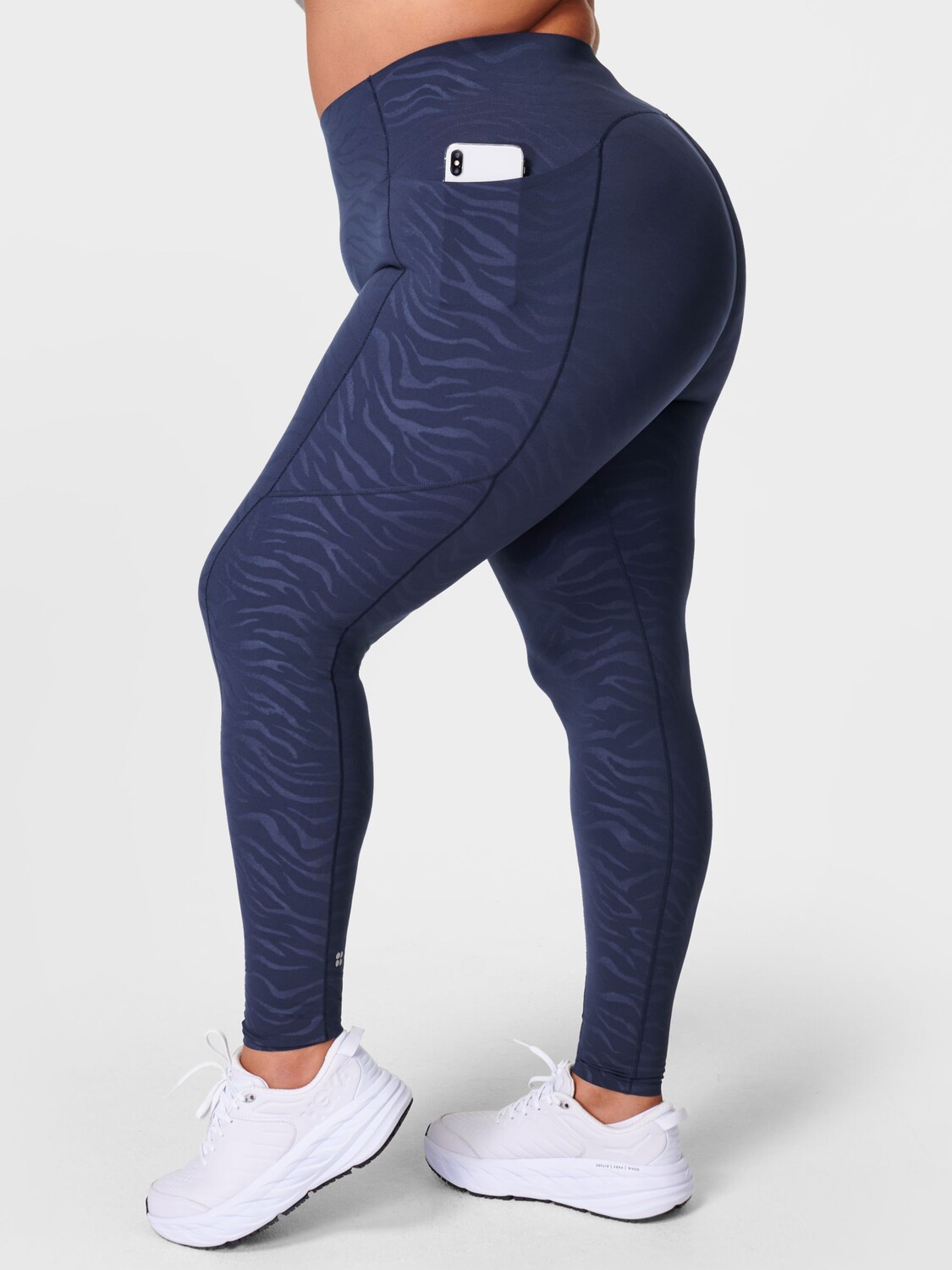 

Леггинсы для спортзала Power UltraSculpt с высокой талией и тиснением Sweaty Betty, синий тигр