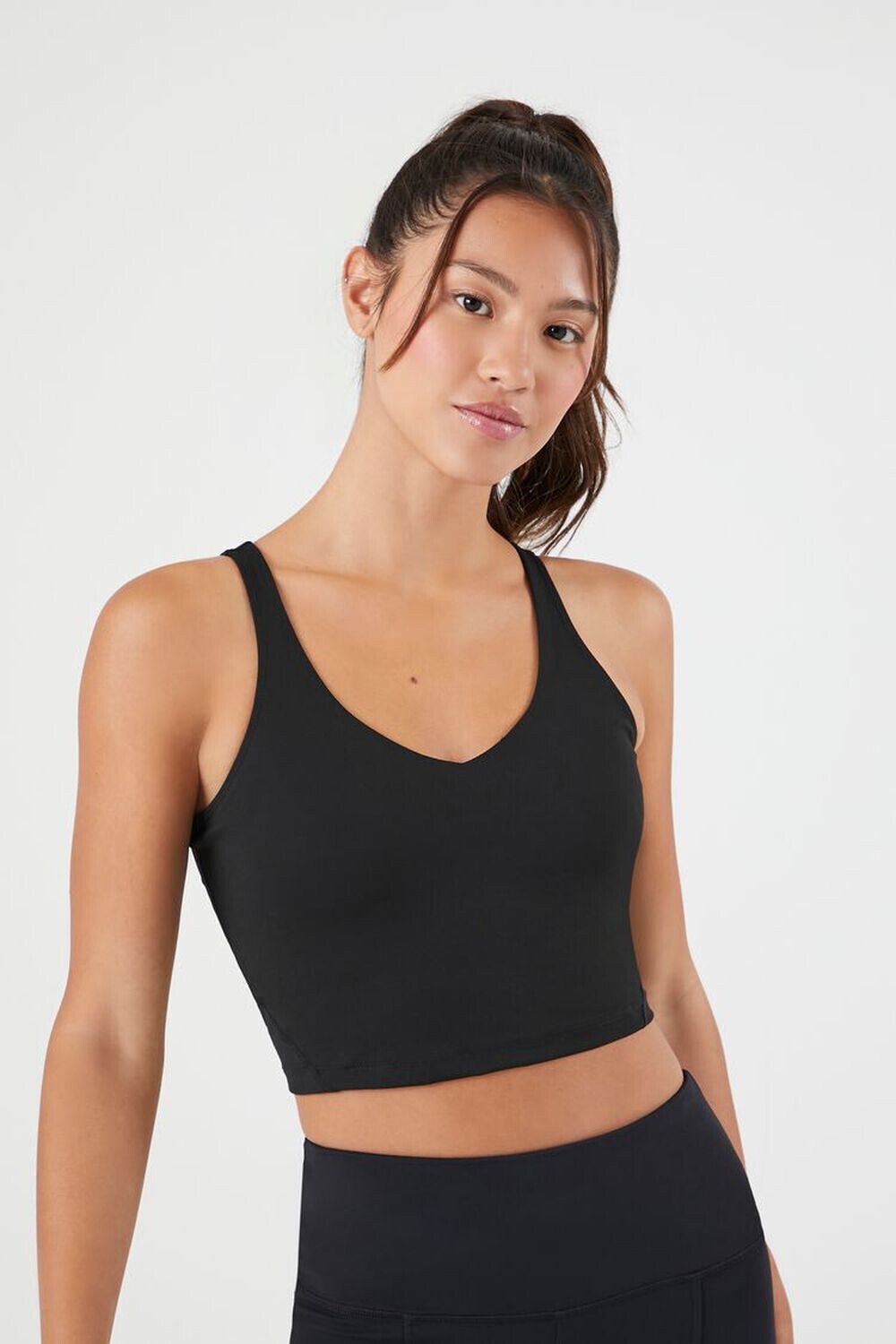 

Спортивный бюстгальтер с V-образным вырезом Forever 21, черный
