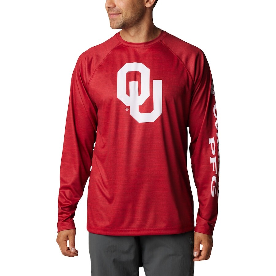 

Футболка с длинным рукавом Columbia Oklahoma Sooners, малиновый