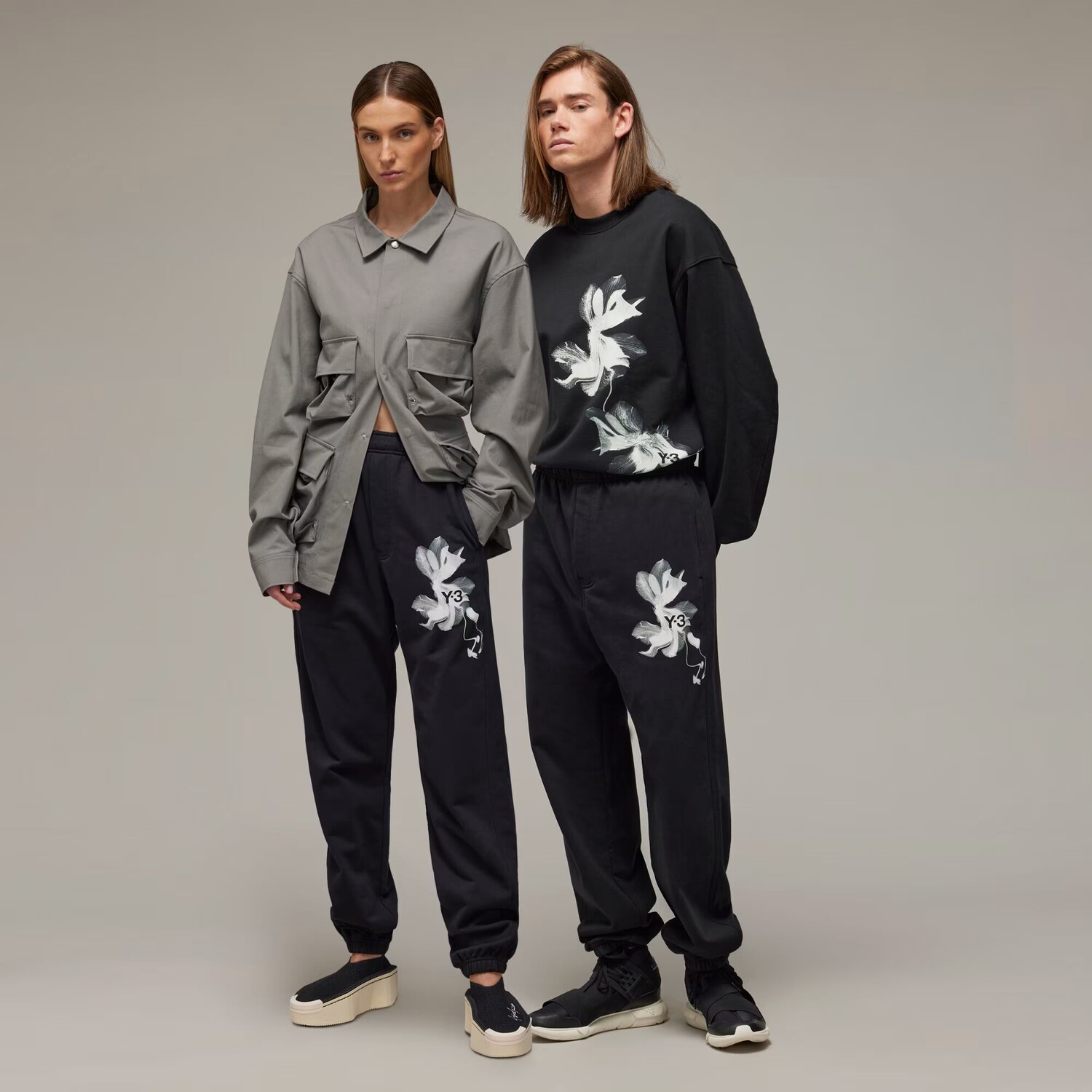 

Брюки из френч терри с графическим рисунком Y-3 Adidas