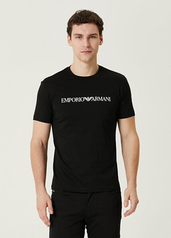 

Черная футболка с логотипом Emporio Armani, Черный