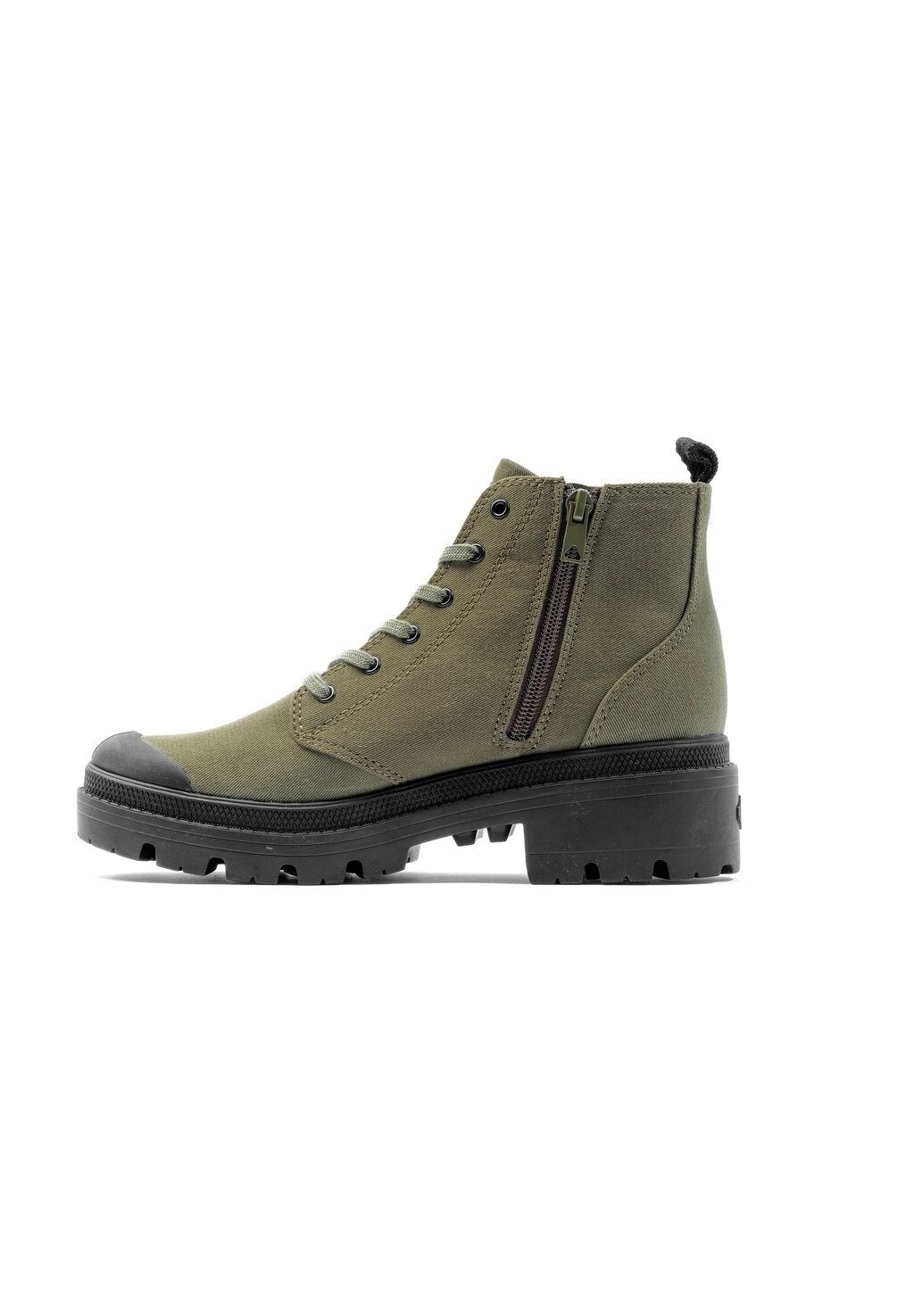 

Ботильоны на платформе Base Twill Palladium, цвет olive night