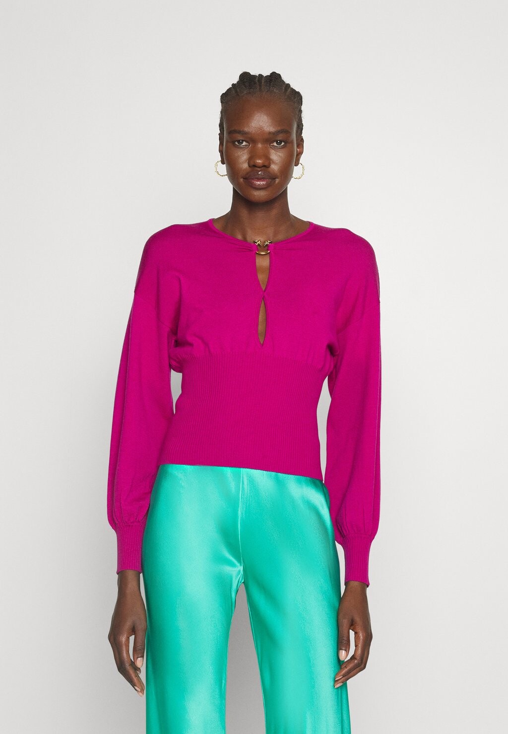

Свитшот Pinko RIBBED HEN, цвет viola buganville
