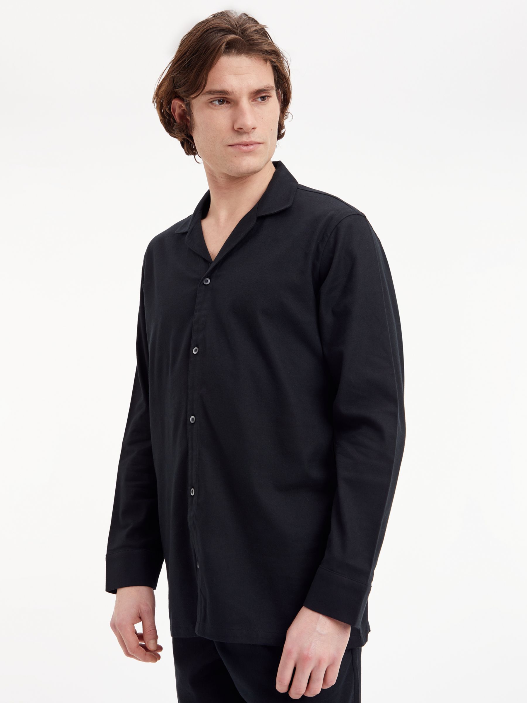 Фланелевая пижамная рубашка с длинным рукавом Calvin Klein, черный