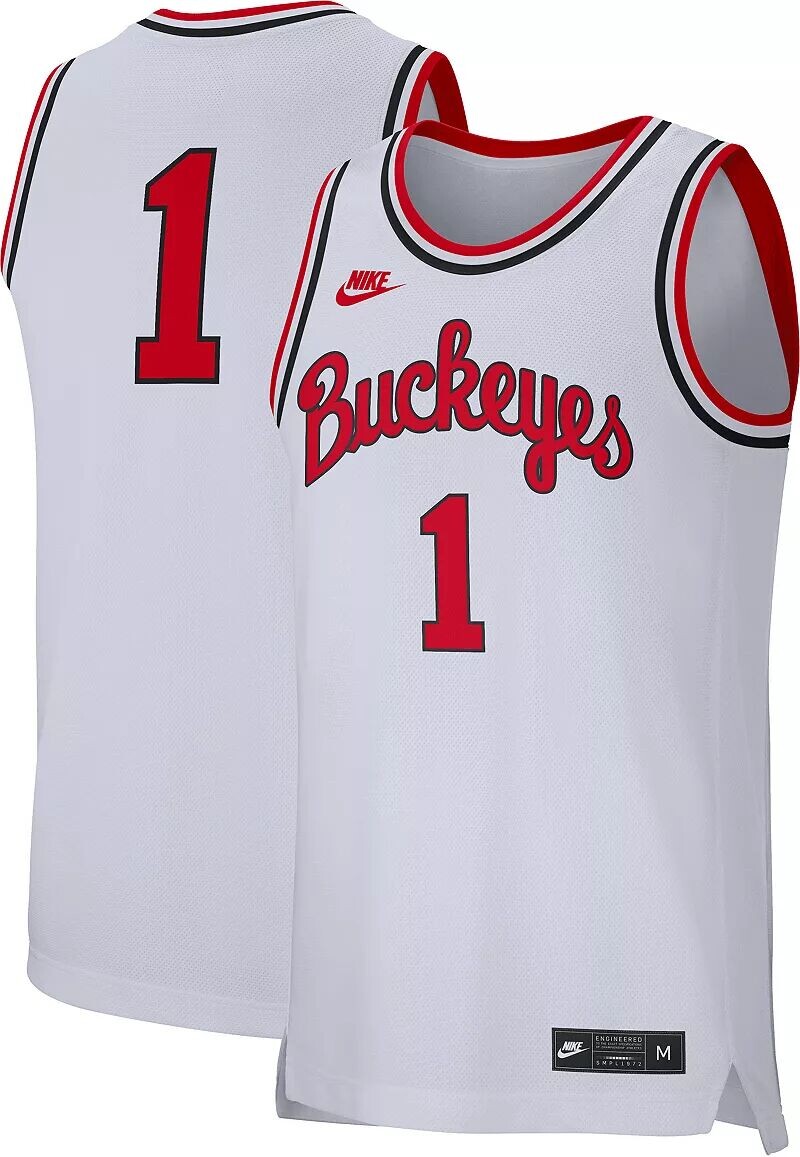 

Мужская белая баскетбольная майка в стиле ретро Nike Ohio State Buckeyes #1