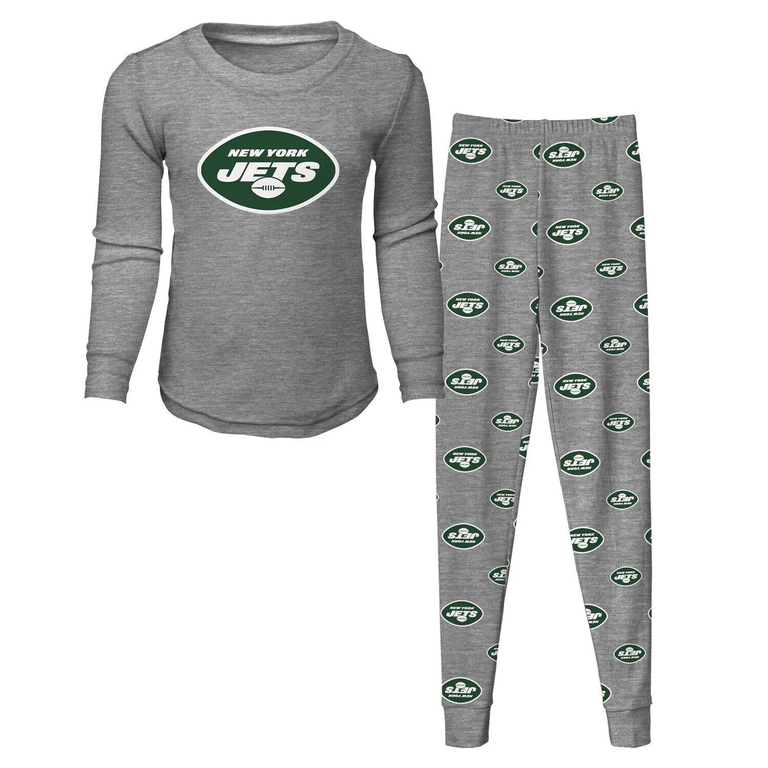 

Серый спальный комплект New York Jets с принтом для малышей Outerstuff