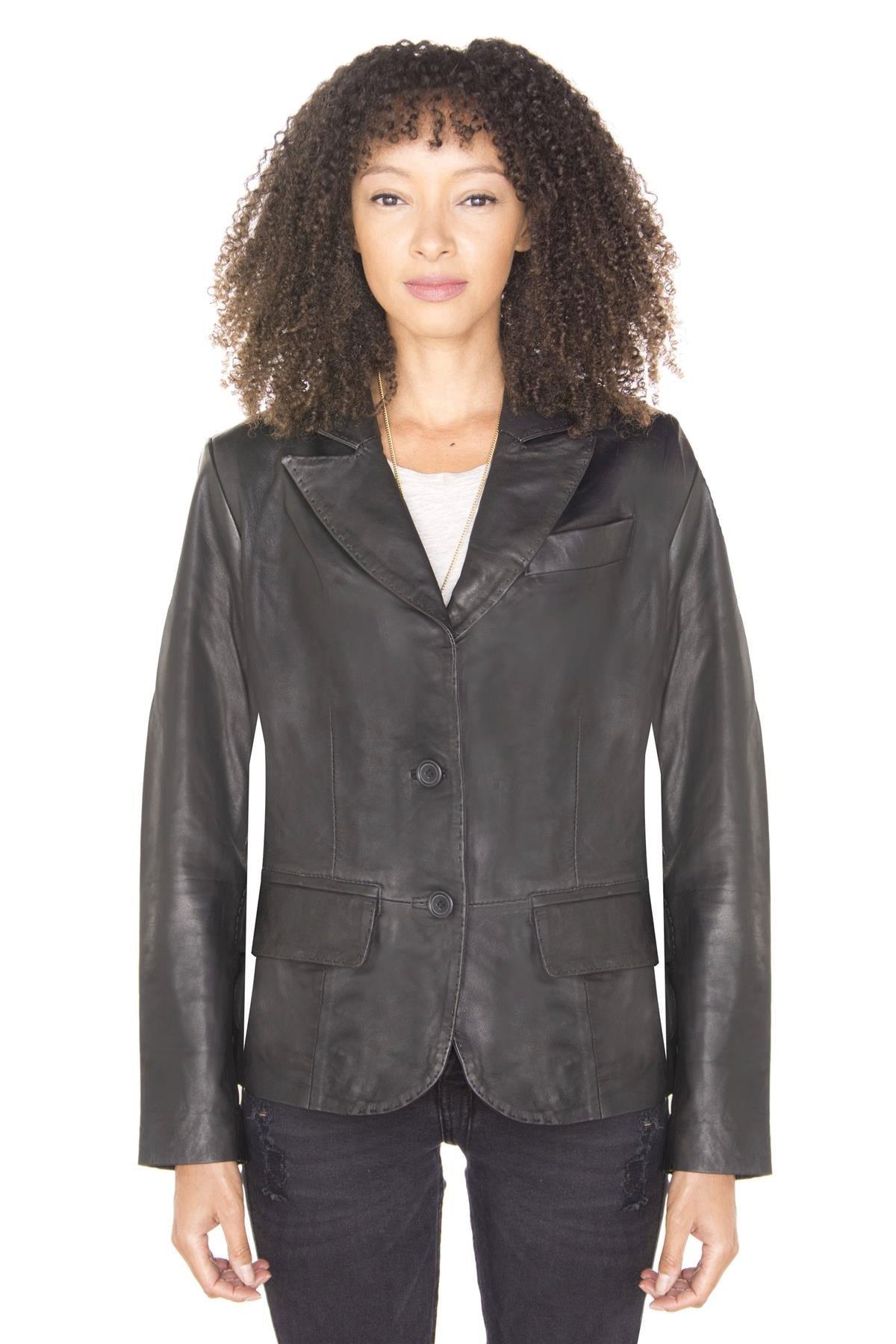 Кожаный пиджак-Seregno Infinity Leather, черный
