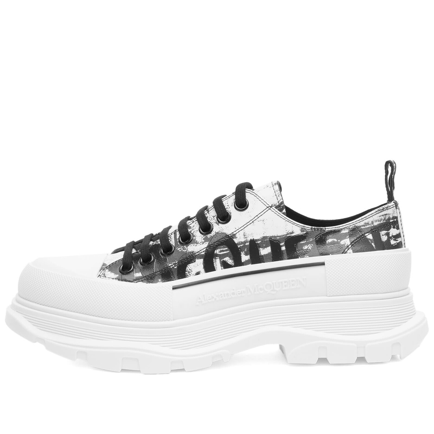 

Кроссовки Alexander Mcqueen Print Tread Slick Sneaker, цвет White & Black