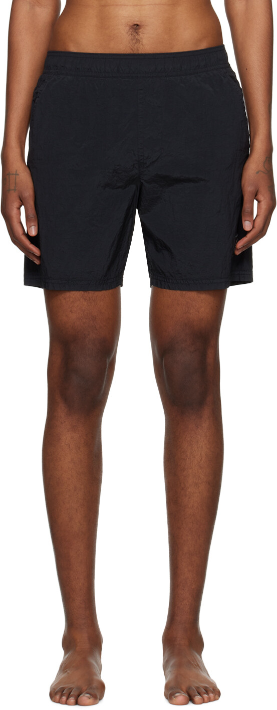

Черные жатые шорты для плавания Stone Island, цвет Black