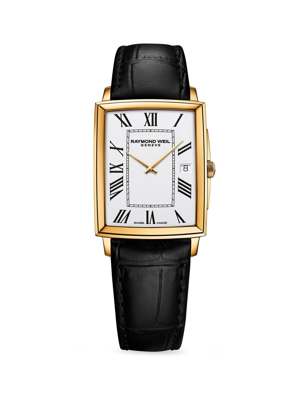 

Часы Toccata Goldtone с ремешком из кожи аллигатора Raymond Weil, черный