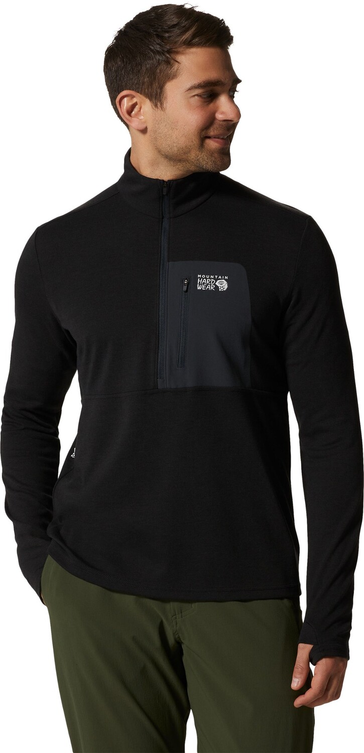 

Топ с молнией до половины Rogue Pursuit – мужской Mountain Hardwear, черный