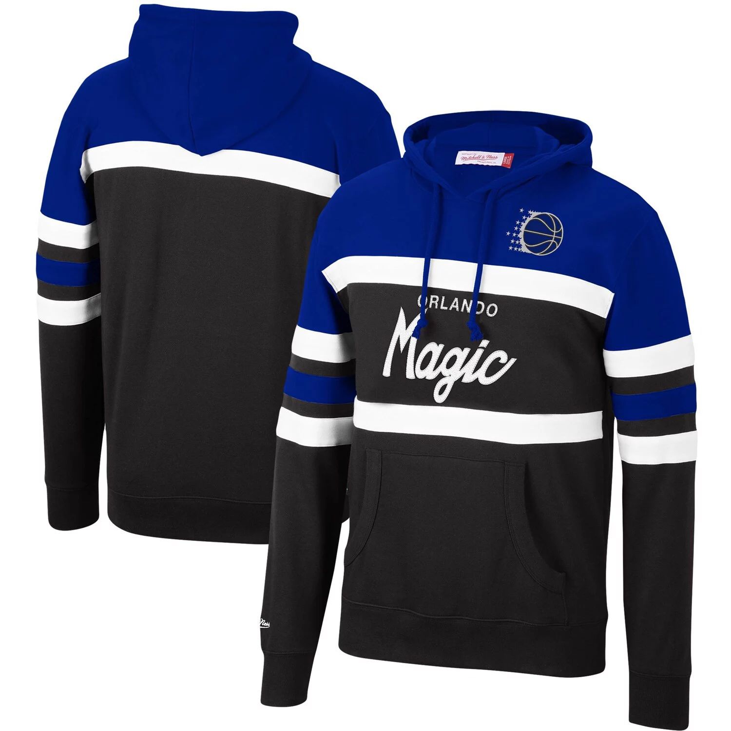 

Мужской пуловер с капюшоном Mitchell & Ness Royal/Black Orlando Magic Head Coach