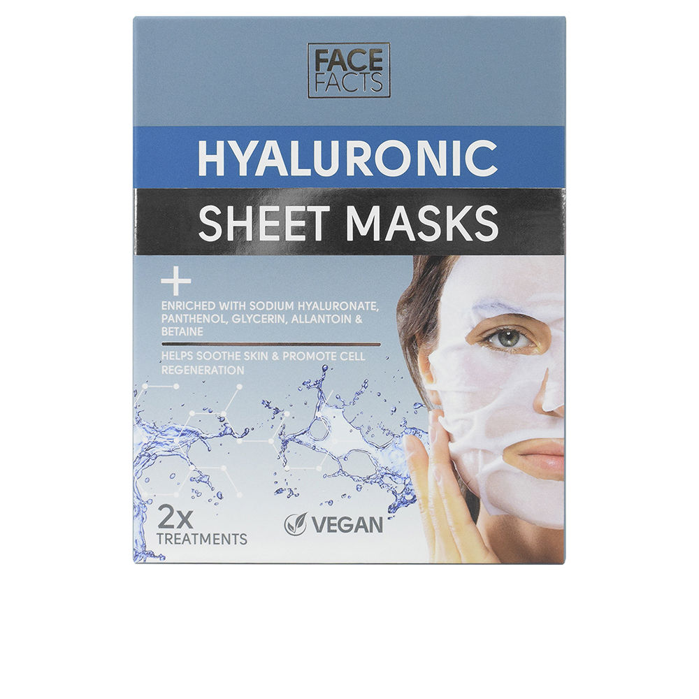 Маска для лица Hyaluronic sheet masks Face facts, 2 х 20 мл