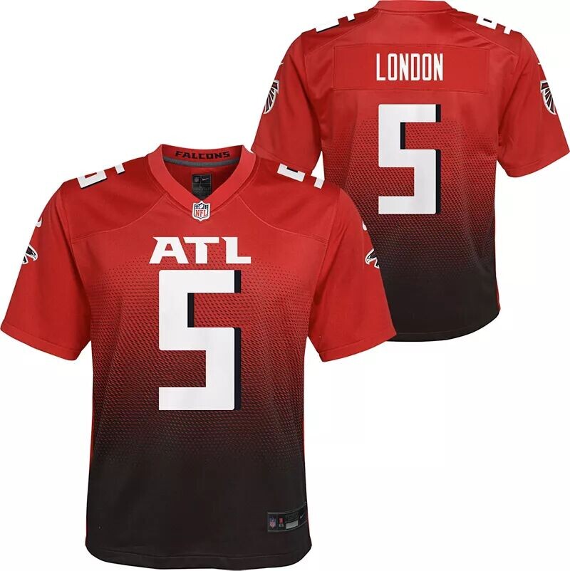 

Альтернативная красная игровая майка Nike Youth Atlanta Falcons Drake London #5
