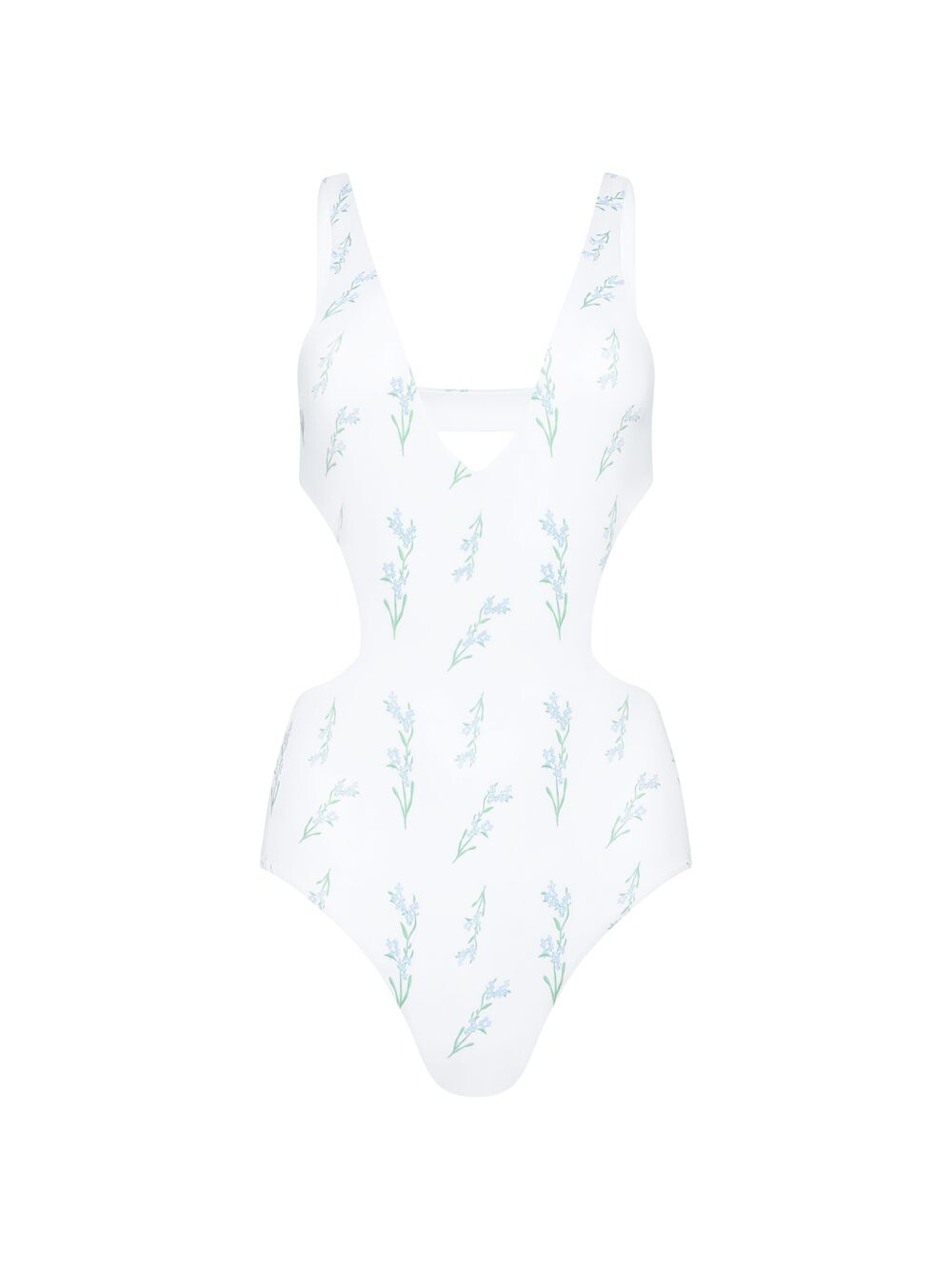 

Дженни в цветочном купальнике Tabacaru Swim, белый