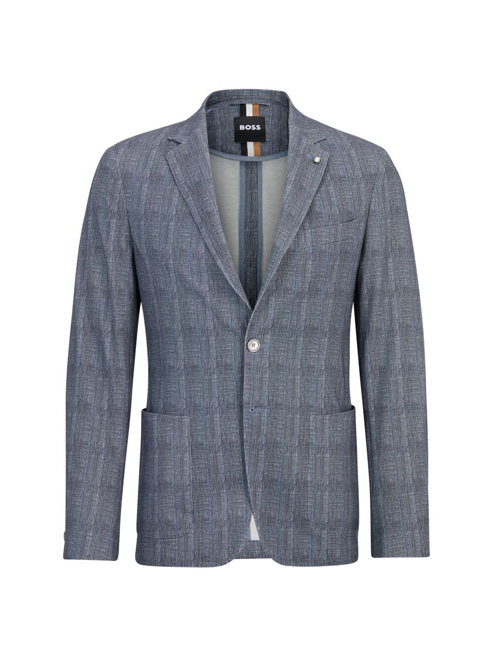 

Куртка Slim-Fit из эластичного хлопка в клетку BOSS, зеленый