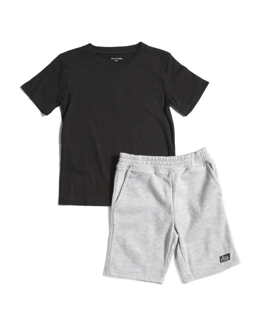 

Комплект из 2 футболок и шорт с рисунком на спине Little Boys Aeropostale Kids, черный/серый