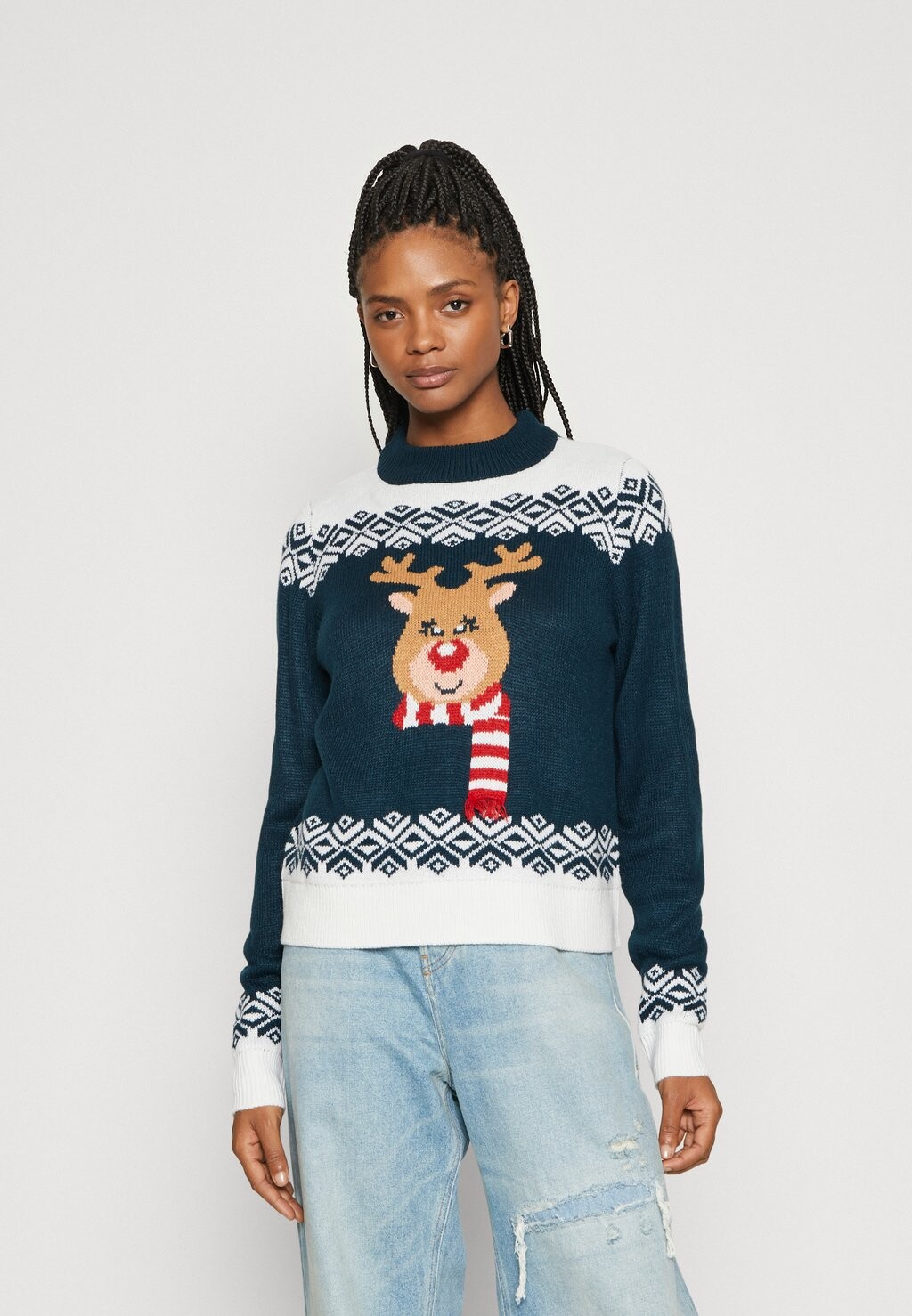 

Свитшот VILA VIDEAR CHRISTMAS HIGH NECK, темно-синий
