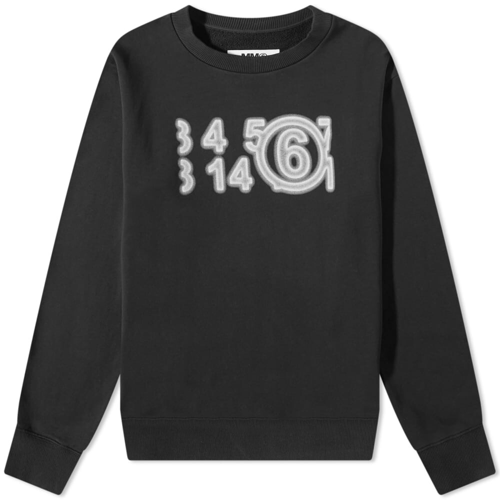 

Свитшот с круглым вырезом и логотипом MM6 Maison Margiela Zoom, черный