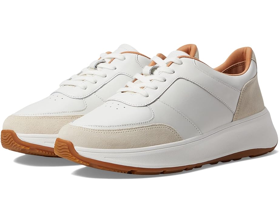 Кроссовки FitFlop F-Mode Leather/Suede Flatform Sneakers, цвет Urban White цена и фото