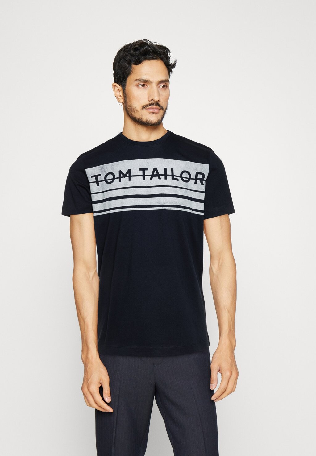 

Футболка с принтом PRINTED TOM TAILOR, небесный капитан синий