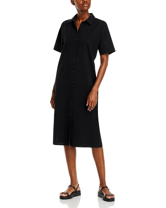 

Классическое платье-рубашка с воротником Eileen Fisher, черный