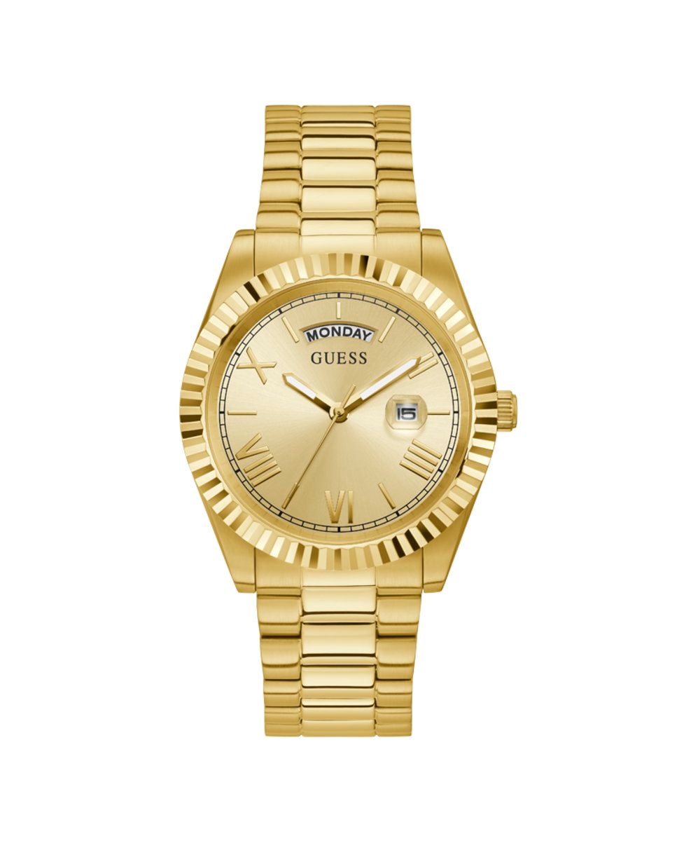Мужские часы Connoisseur GW0265G2 со стальным и золотым ремешком Guess, золотой