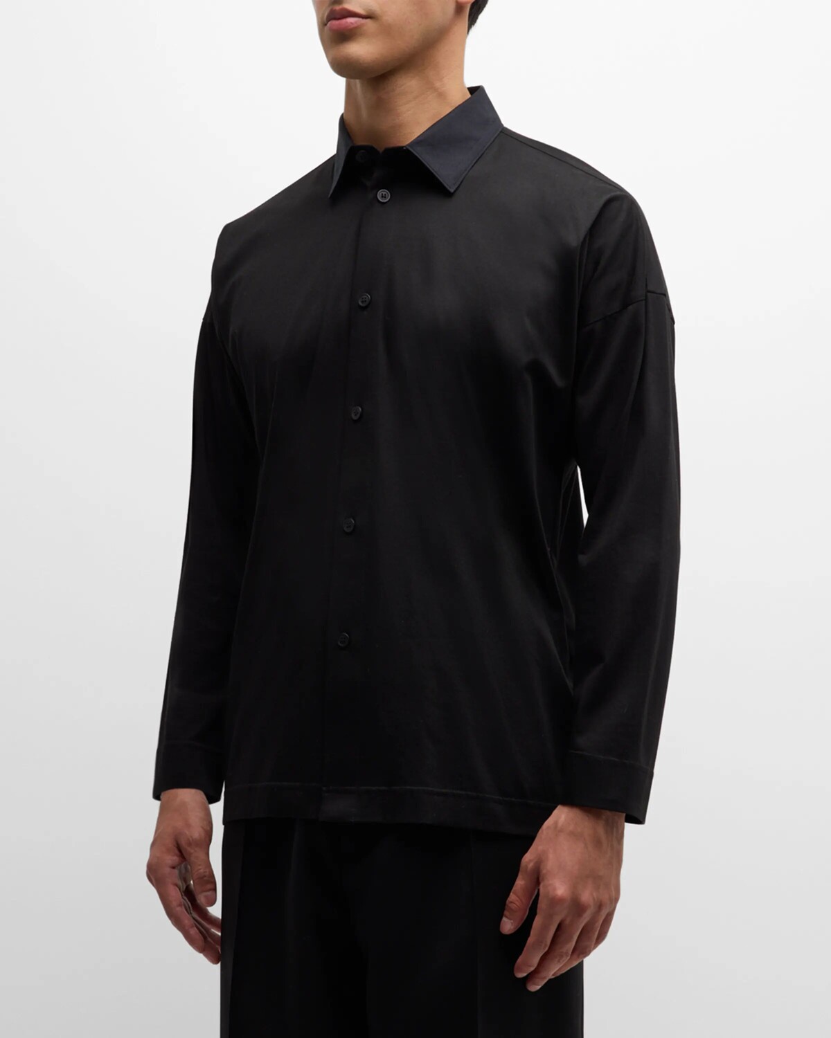 

Мужская спортивная рубашка из однотонного джерси Homme Plisse Issey Miyake, цвет Black