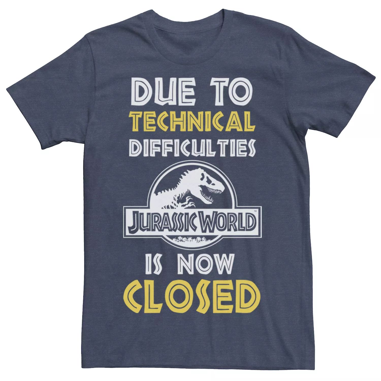 

Мужская футболка с изображением знака технических трудностей «Мир Юрского периода» Licensed Character