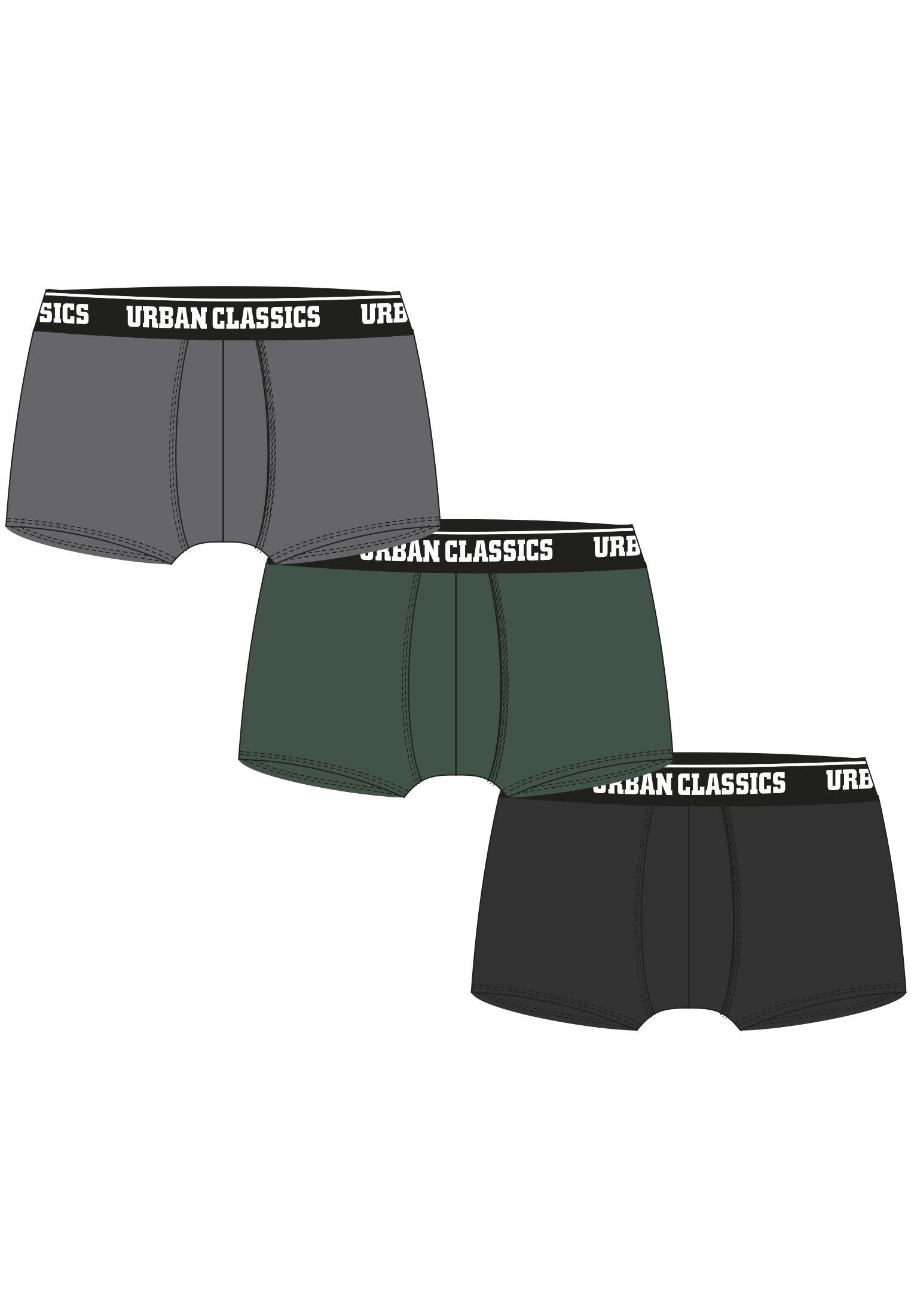Боксеры Urban Classics s, цвет grey+darkgreen+black