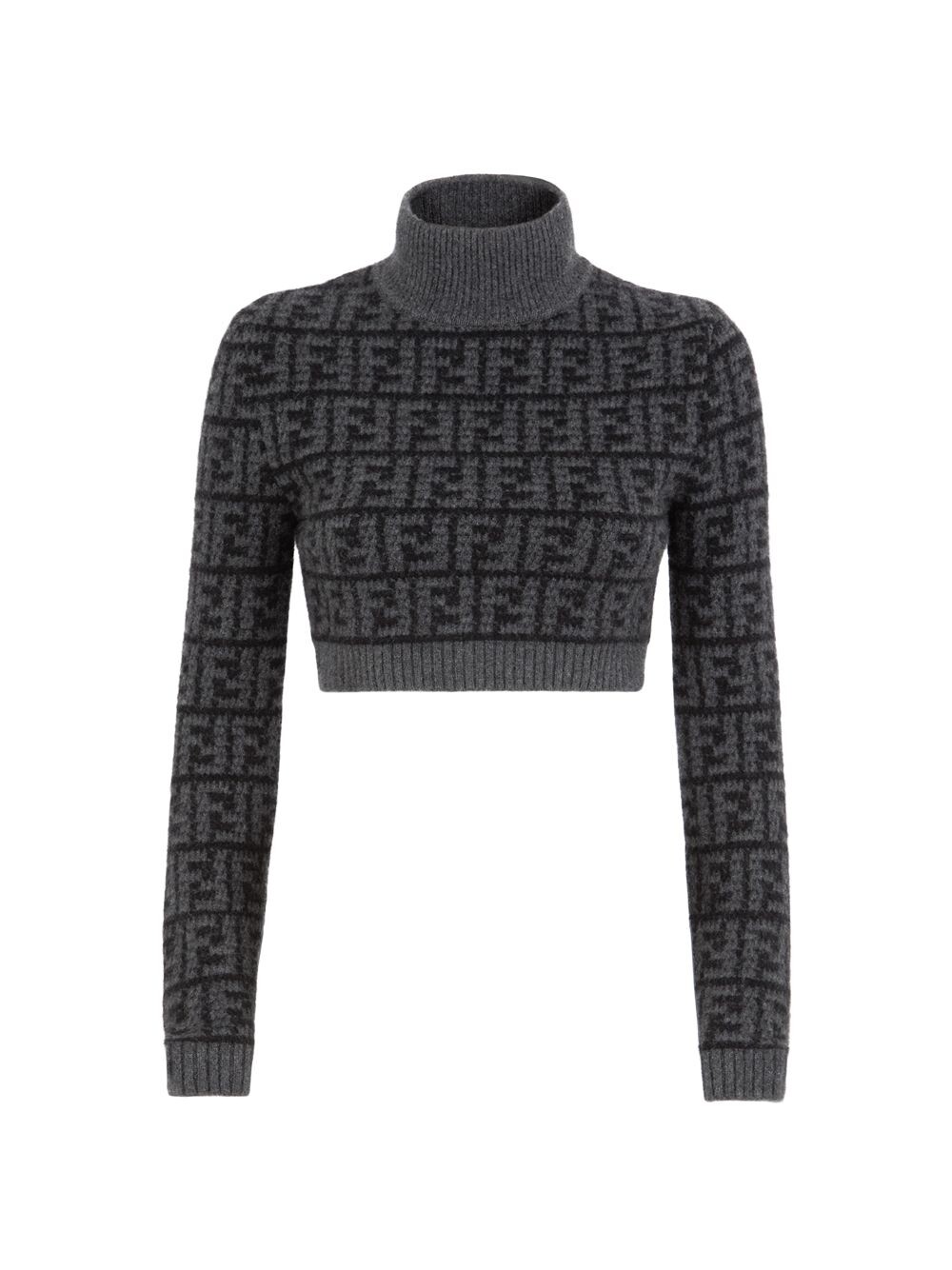 

Укороченный топ из кашемира Fendi, черный
