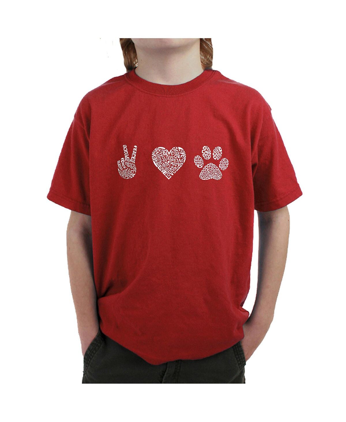 

Футболка с рисунком Word Art Big Boy - Peace Love Dogs LA Pop Art