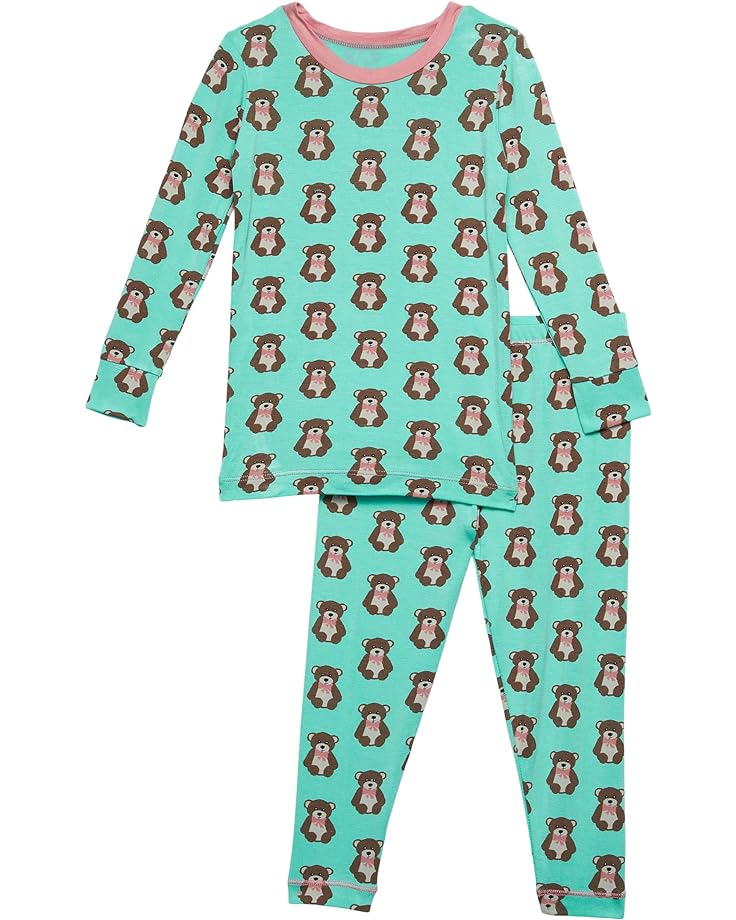 цена Пижамный комплект Kickee Pants Long Sleeve Pajama Set, цвет Glass Teddy Bears