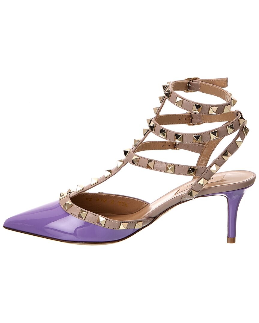 

Туфли Valentino Rockstud Caged 65 с лакированным ремешком на щиколотке, фиолетовый