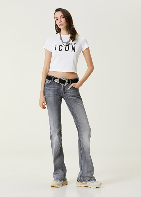 

Серые джинсовые брюки-клеш Dsquared2, Серый