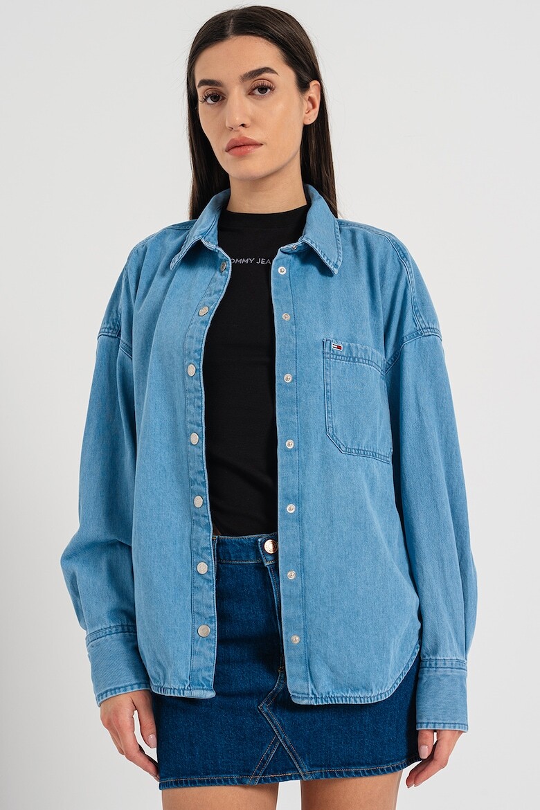 

Джинсовая рубашка оверсайз Tommy Jeans, синий