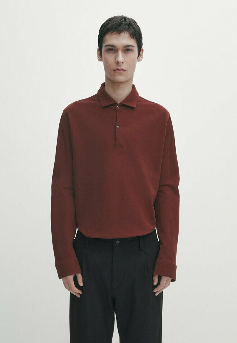 

Топ с длинными рукавами Massimo Dutti, бордовый