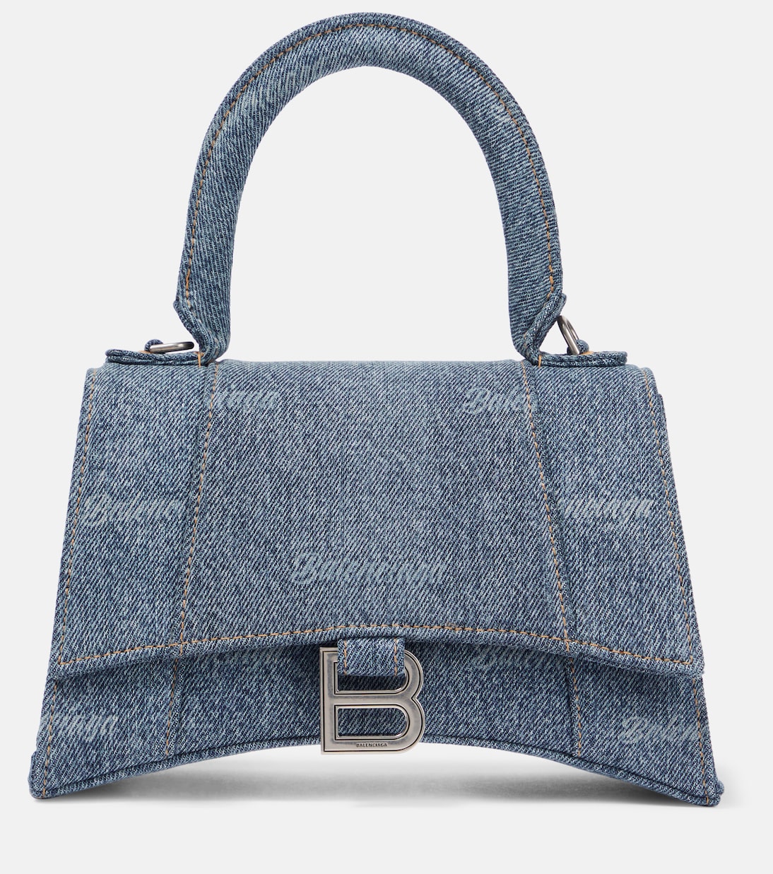 Маленькая джинсовая сумка-тоут «песочные часы» Balenciaga, синий