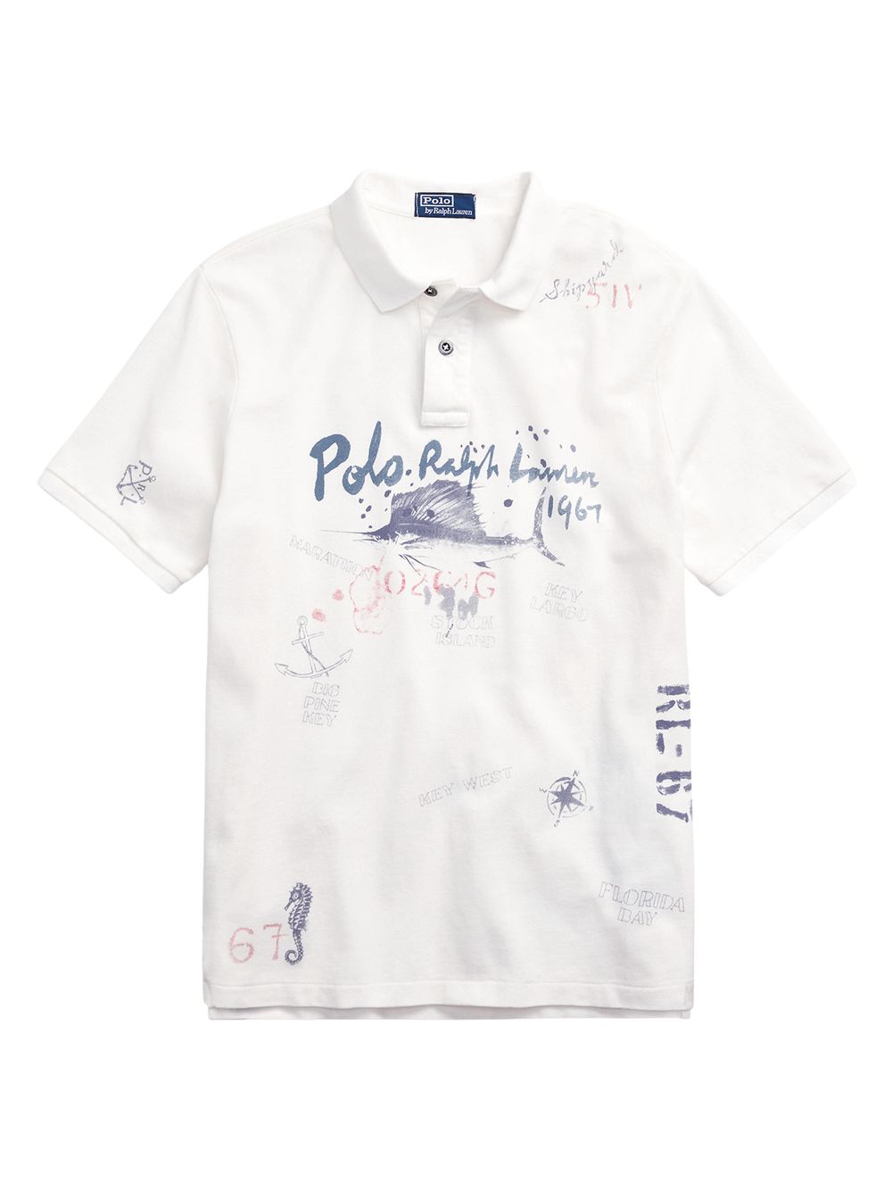 

Рубашка поло из хлопка с логотипом Polo Ralph Lauren, белый