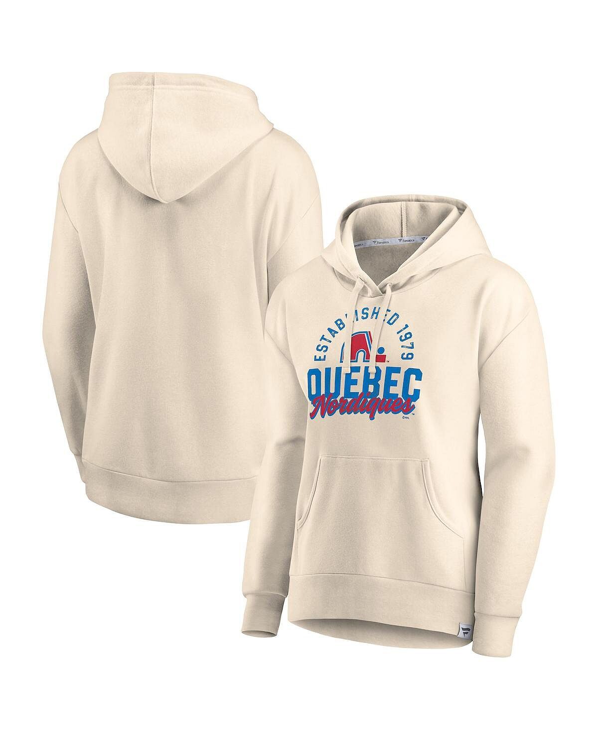 

Женский фирменный кремовый пуловер с капюшоном Quebec Nordiques Carry the Puck Fanatics