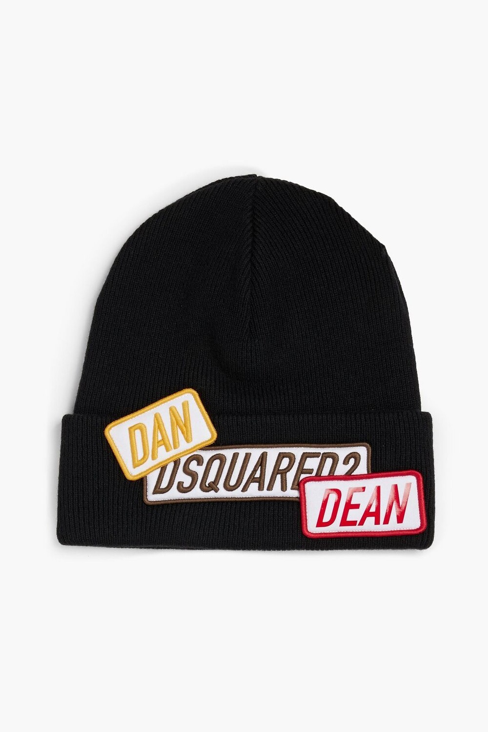 

Шерстяная шапка с аппликацией DSQUARED2, черный