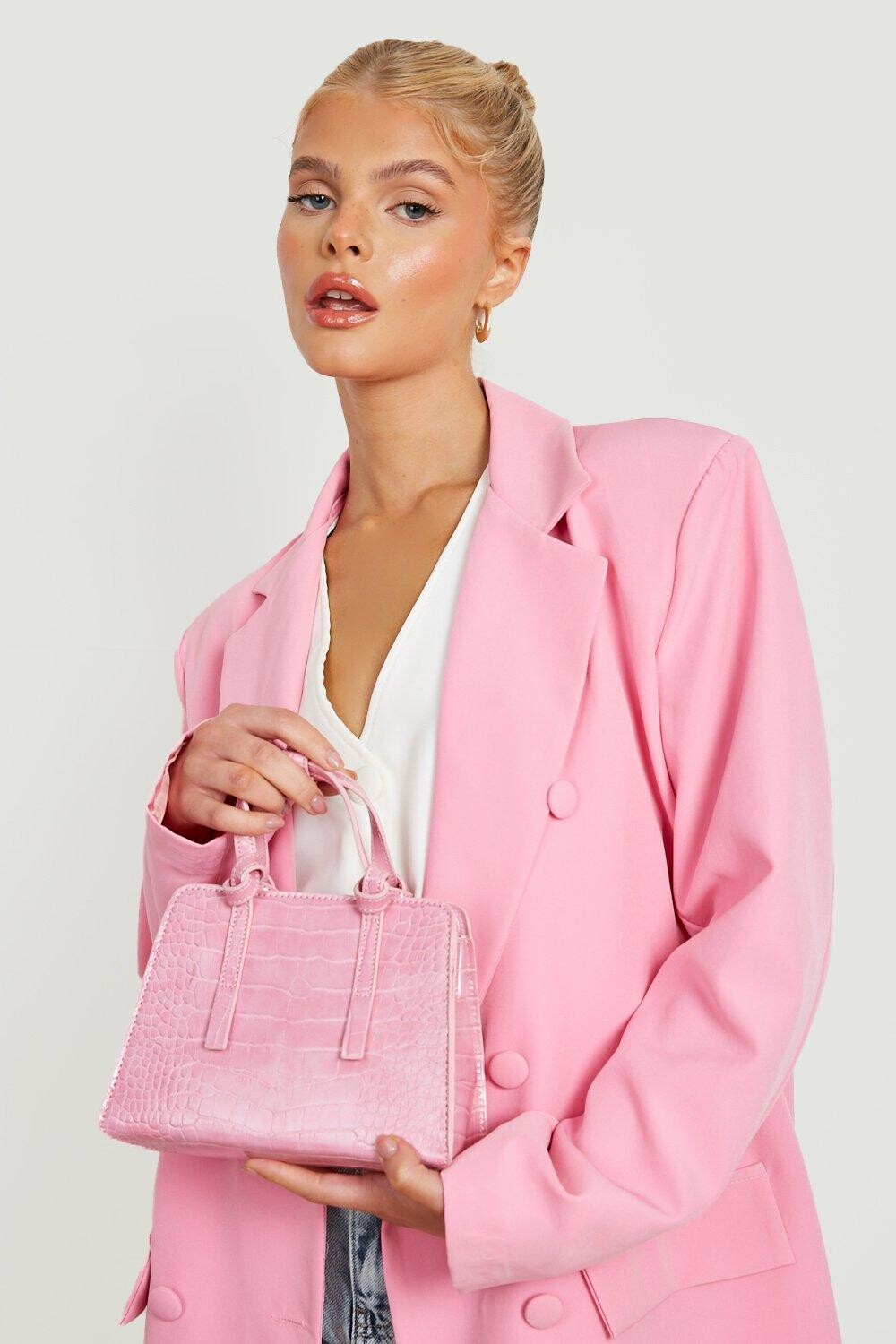 

Мини-сумка кроковая кроковая сумка Boohoo, розовый