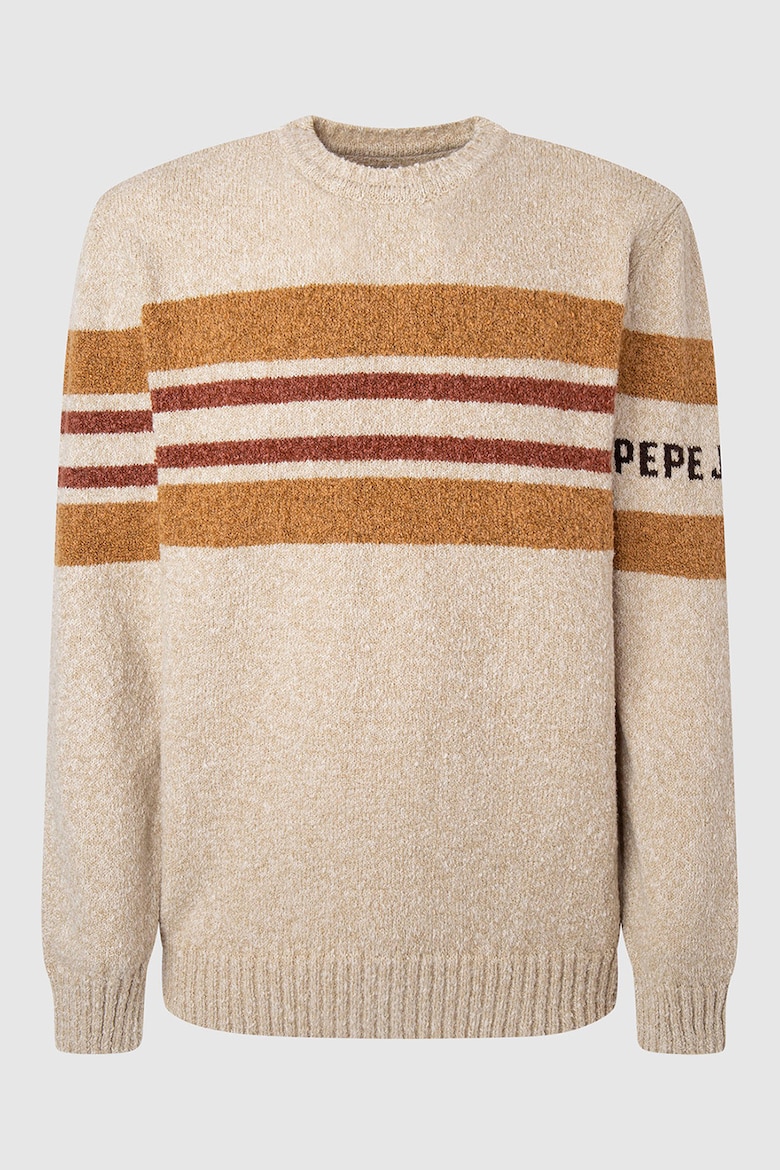 Полосатый хлопковый свитер Pepe Jeans London, бургундия