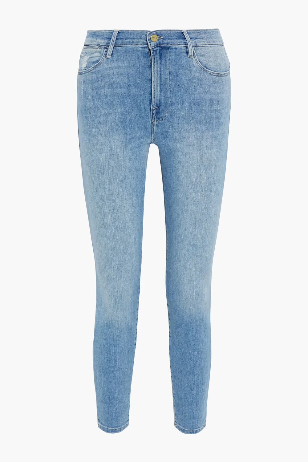 

Джинсы скинни Le High Skinny средней посадки Frame, легкий деним