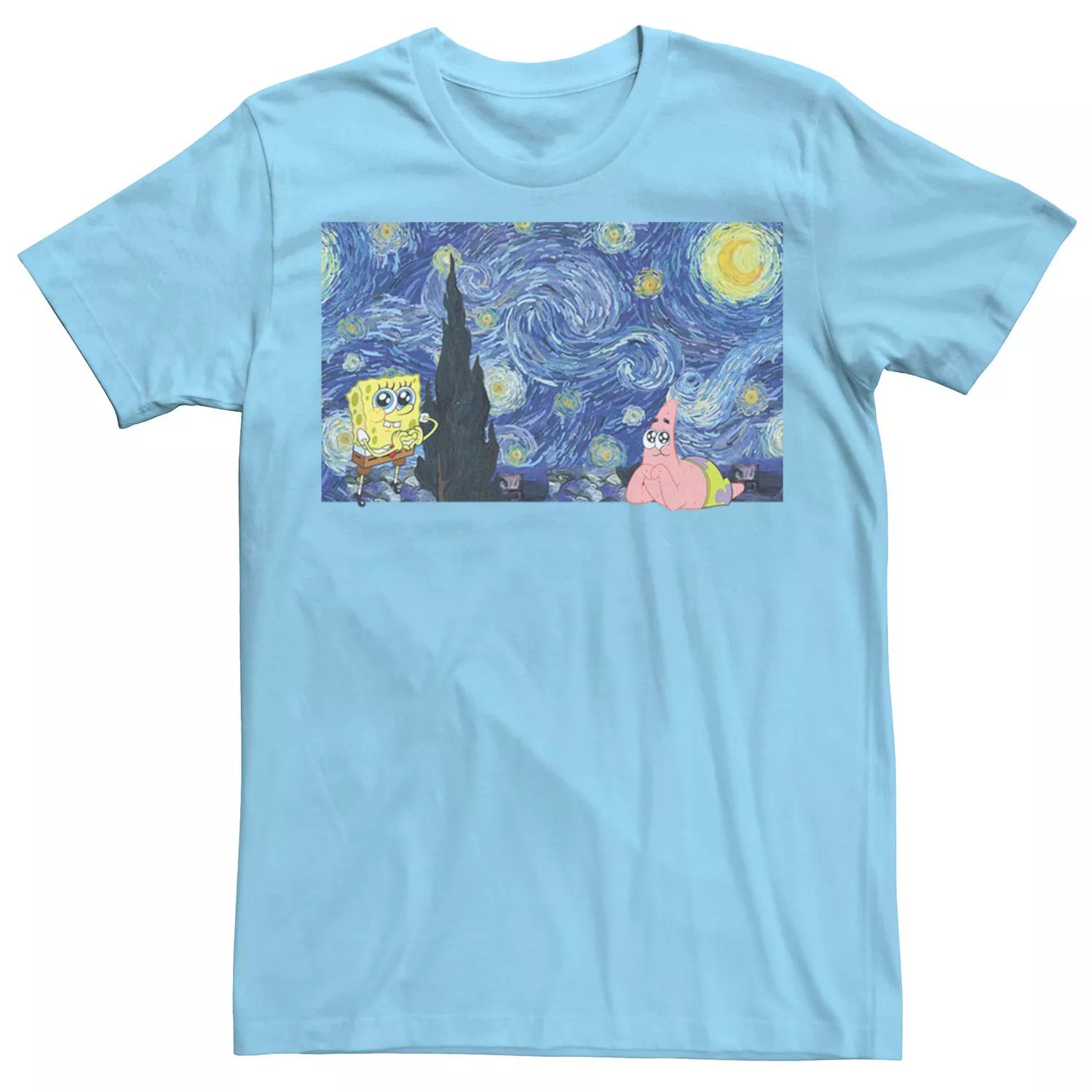 Мужская футболка «Звездная ночь» с изображением Губки Боба Квадратные Штаны Licensed Character