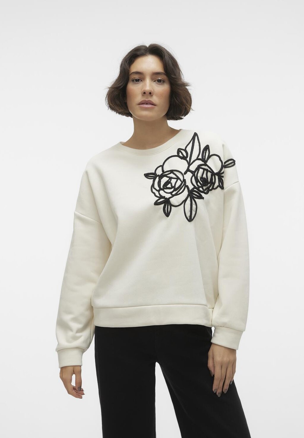 

Толстовка Vero Moda ВМЕММА ВЫШИВКА, береза/черный