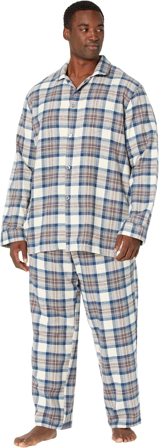 

Брюки для сна из шотландской клетчатой ​​ткани, высокие L.L.Bean, цвет Indigo Tartan