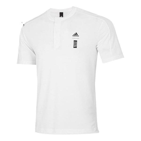 Футболка Men's adidas Brand Logo Printing Round Neck Short Sleeve White T-Shirt, белый футболка adidas brand logo printing round neck short sleeve white t shirt белый