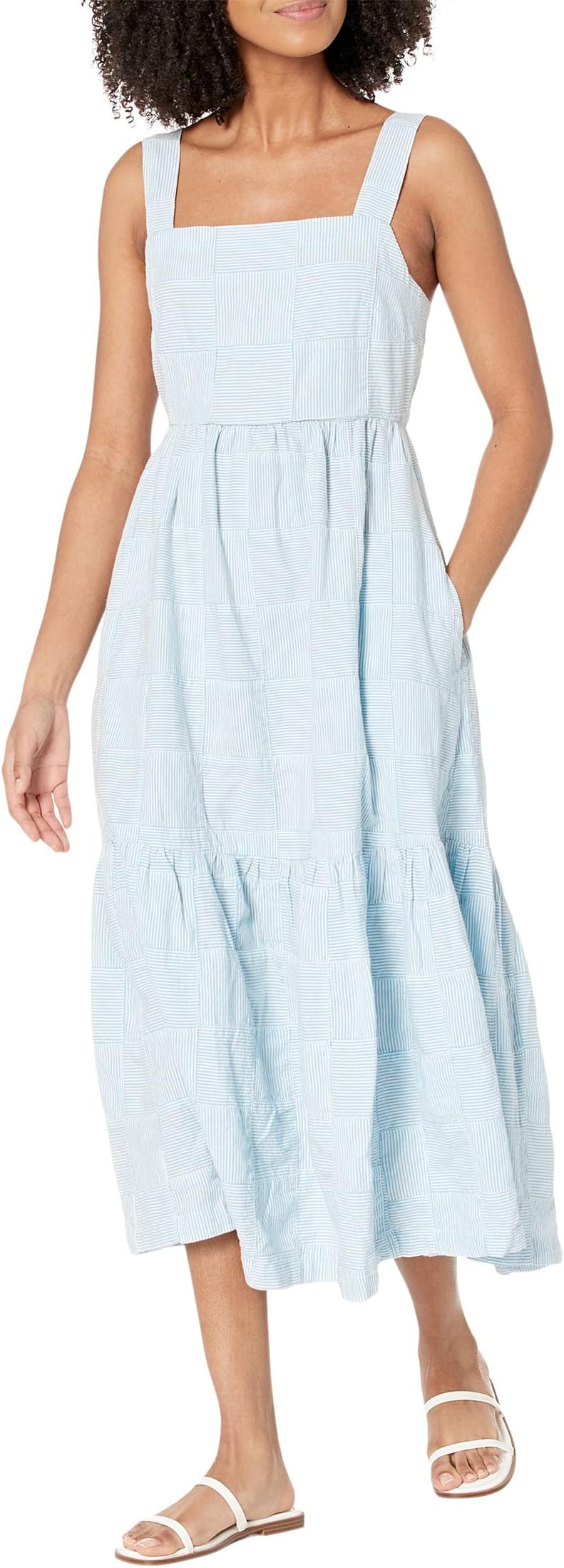 Многоярусное платье миди с фартуком Layne - Пэчворк Madewell, цвет Earthsea Seersucker Patchwork timberland seersucker gingham