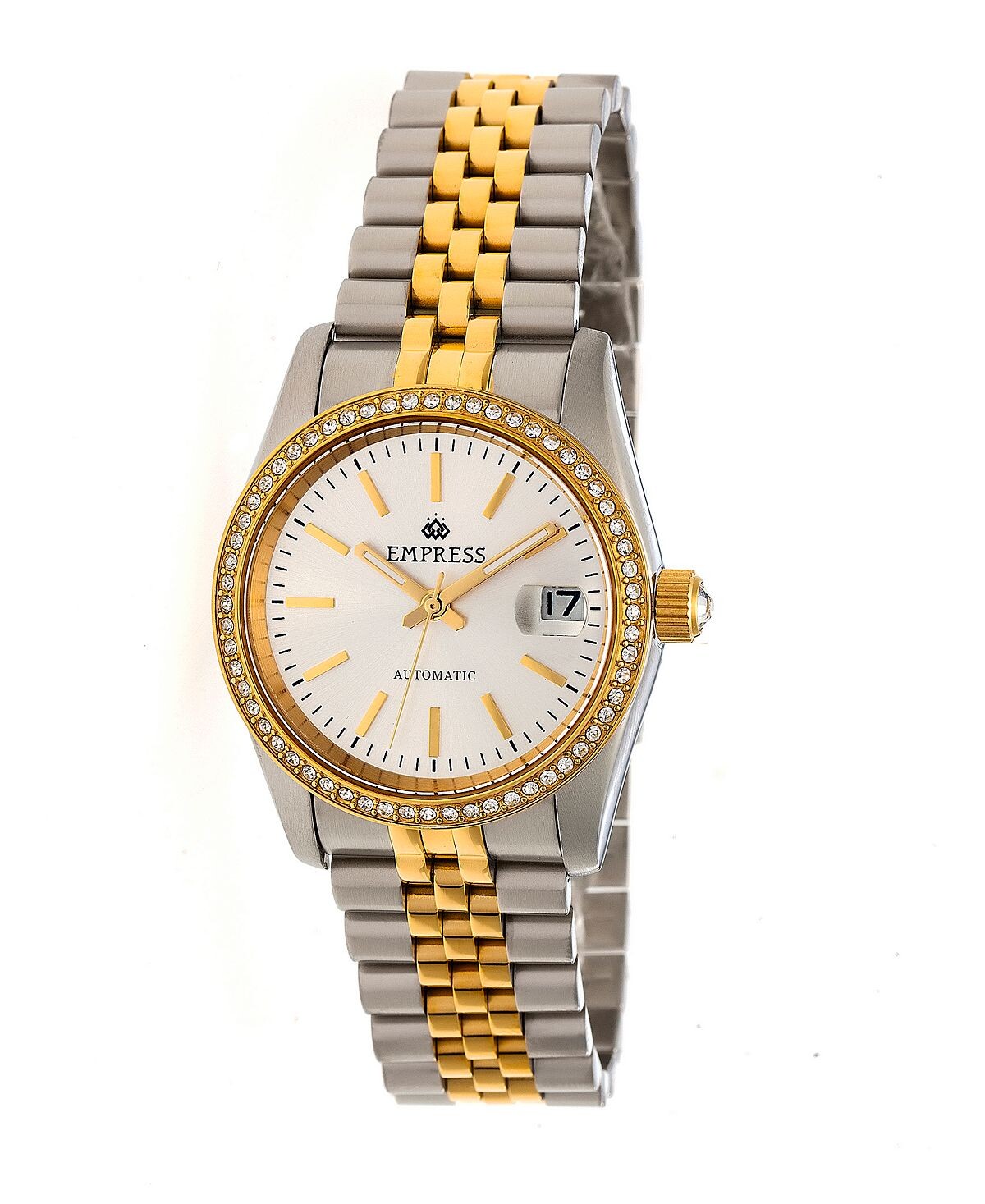 

Часы Constance Automatic, золотой корпус, белый циферблат, серебряные часы из нержавеющей стали, 37 мм Empress, серебро